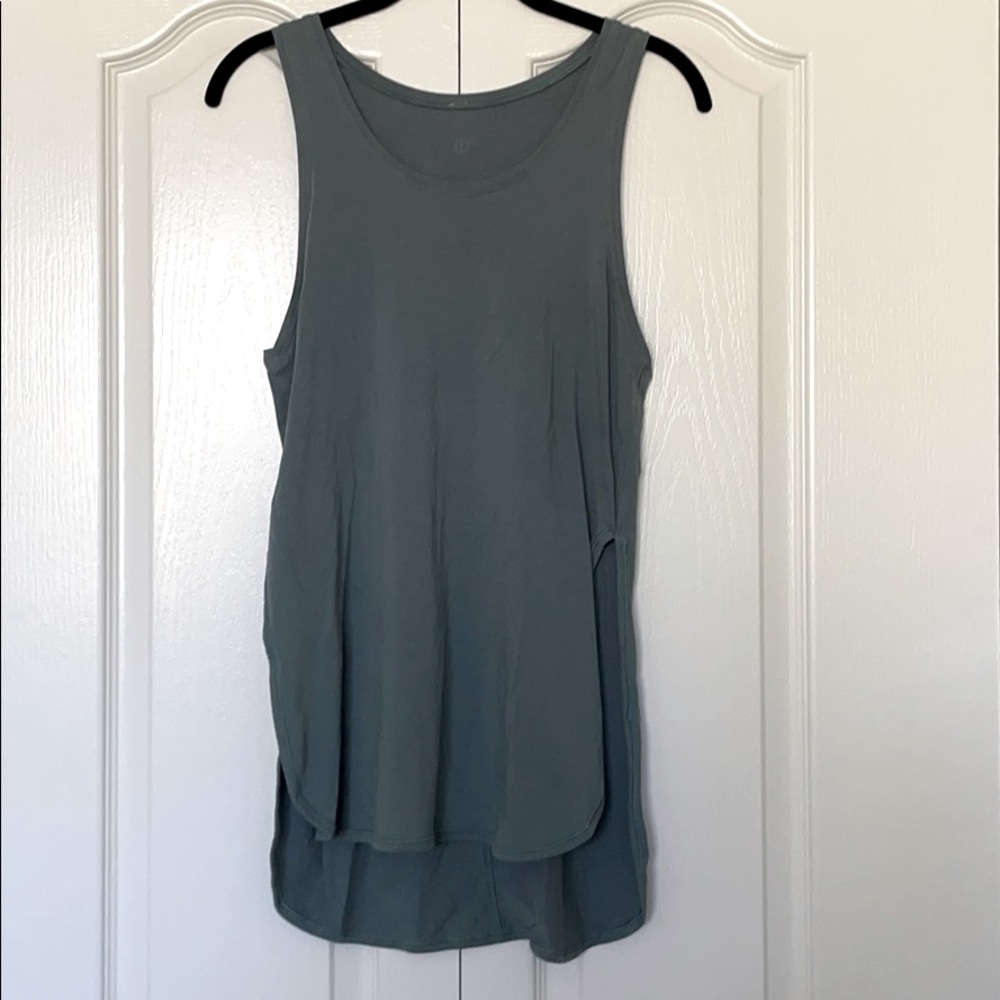Lululemon Pima cotton tunic tank sz 4 grey teal